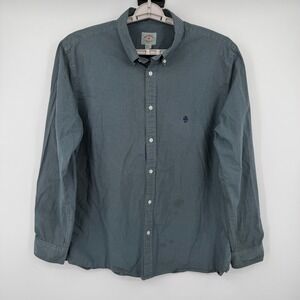 Brooks Brothers Red Fleece Mens XXL Blue Green Houndstooth Button Down Shirt
